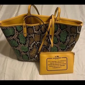 Reversible Coach tote with detachable wristlet